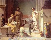 John William Waterhouse A Sick Child brought into the Temple of Aesculapius oil on canvas